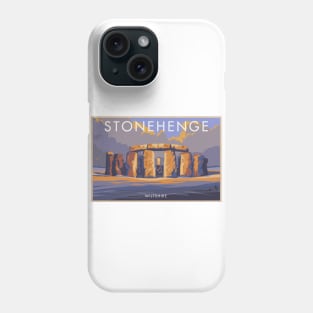 Vintage British Travel Poster: Stonehenge in Wiltshire Phone Case