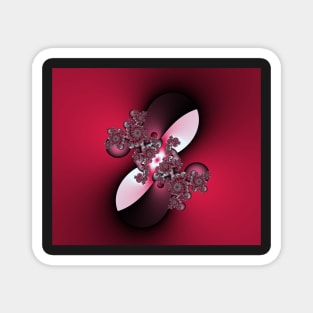 pink and red fractal Magnet