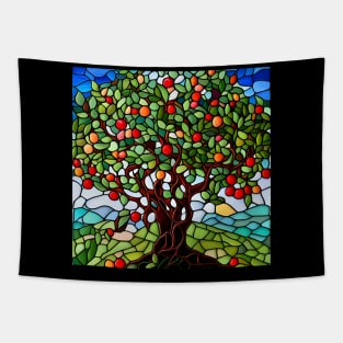 Stained Glass Apple Tree Tapestry