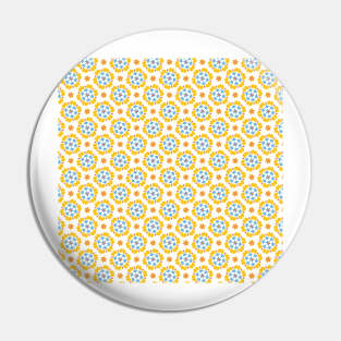 Yellow & Blue Floral Pattern Pin