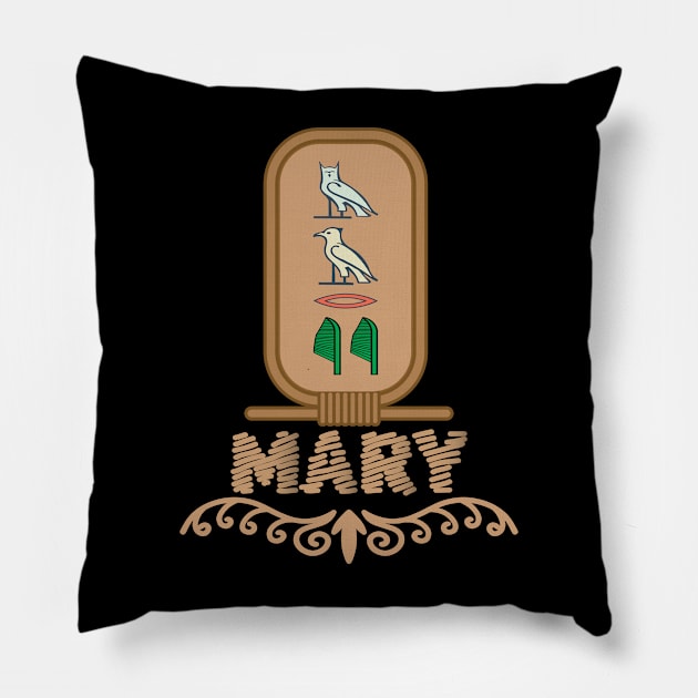 MARY-American names in hieroglyphic letters,  a Khartouch Pillow by egygraphics