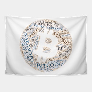 Bitcoin Wordcloud for Lighter Backgrounds Tapestry