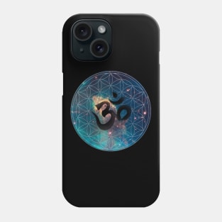 Om in Nebula Flower of Life Phone Case