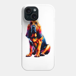 Colorful Bloodhound Portrait in Expressive Splash Art Style Phone Case