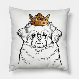 Tibetan Spaniel Dog King Queen Wearing Crown Pillow