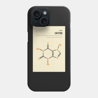 Caffeine Molecule Vintage Book Cover Poster Phone Case