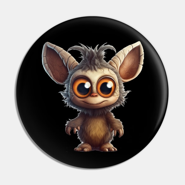 Here Is The Cute Monster With Big Ears Pin by MerchFantasy