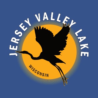 Jersey Valley Lake in Wisconsin Heron Sunrise T-Shirt