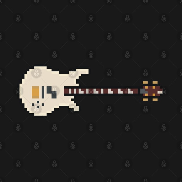 Pixel White Euro Style Bass Guitar by gkillerb