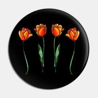 Orange Tulips Pin
