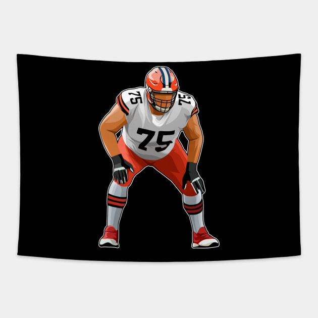 Joel Bitonio #75 Defend Tapestry by GuardWall17