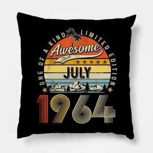 Awesome Since June 1964 Vintage 59th Birthday Pillow