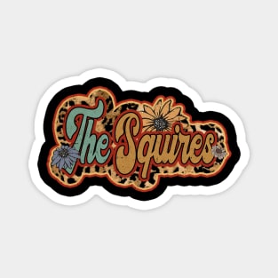 Squires Proud Name Personalized Retro Flowers Beautiful Magnet