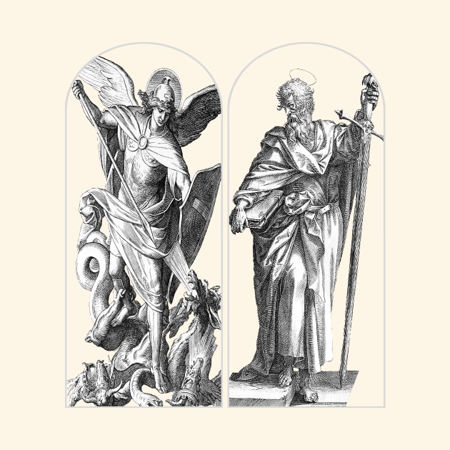 Saint Michael the Archangel and Saint Paul the Apostle by Catholicamtees