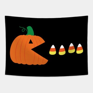 Halloween Pumpkin eating candy corn Tapestry