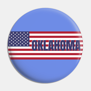 Oklahoma State in American Flag Pin