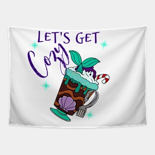 Lets Get Cozy Hot Cocoa Mermaid Tapestry