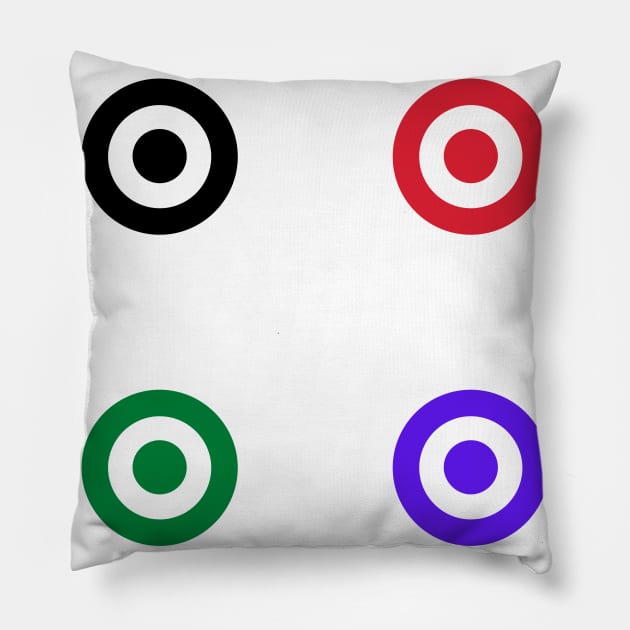 red blue green black archery design Pillow by creatilory