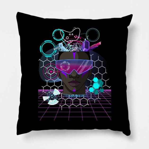 FUTURISTIC TOP GAMER DESIGN Pillow by The C.O.B. Store