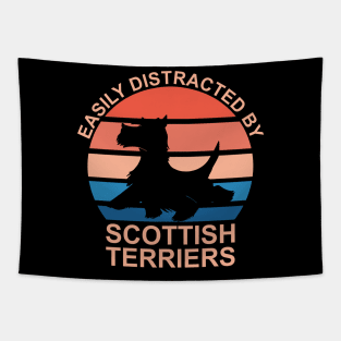 Easily Distracted By Scottish Terriers Tapestry