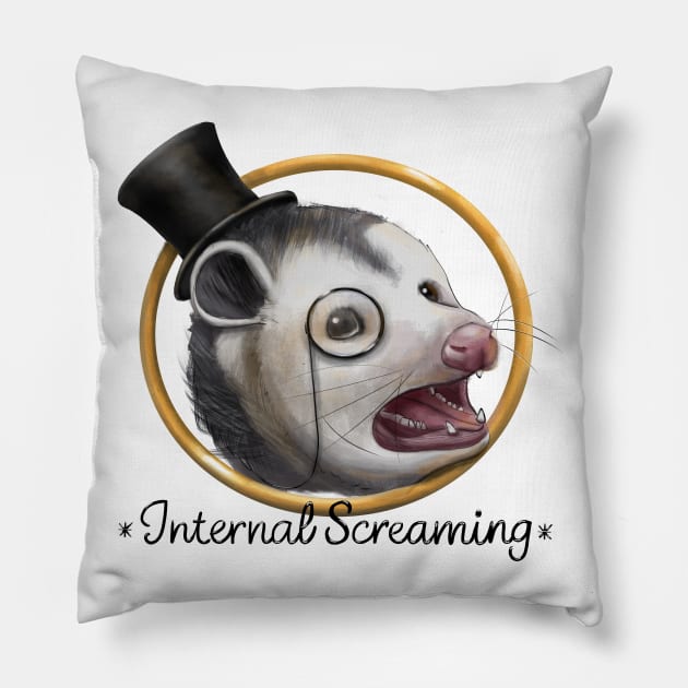 Awkward Opossum Pillow by claudiecb