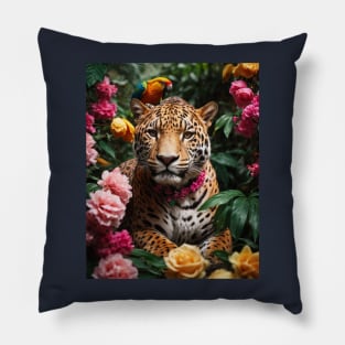 Beautiful Jaguar in the Jungle Pillow