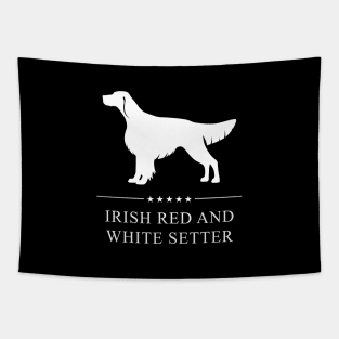 Irish Red and White Setter Dog White Silhouette Tapestry