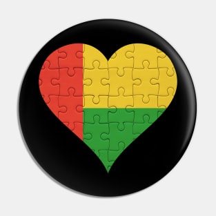 Bissau Guinean Jigsaw Puzzle Heart Design - Gift for Bissau Guinean With Guinea Bissau Roots Pin