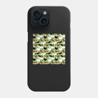 Squirrels Pattern in Green Red Squirrels Black Squirrel Repeating Patterns Phone Case