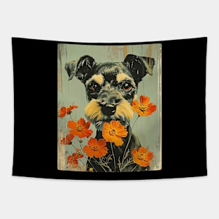 Yorkshire Terrier Flowers Photo Art Design For Dog Onwer Tapestry