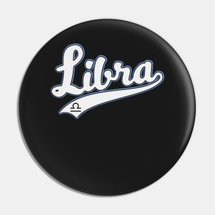 Libra Zodiac Sign Astrology Baseball Style September October Birthday Pin