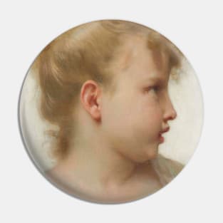 Etude; Tete de Petite Fille (Visage de Profil) by William-Adolphe Bouguereau Pin