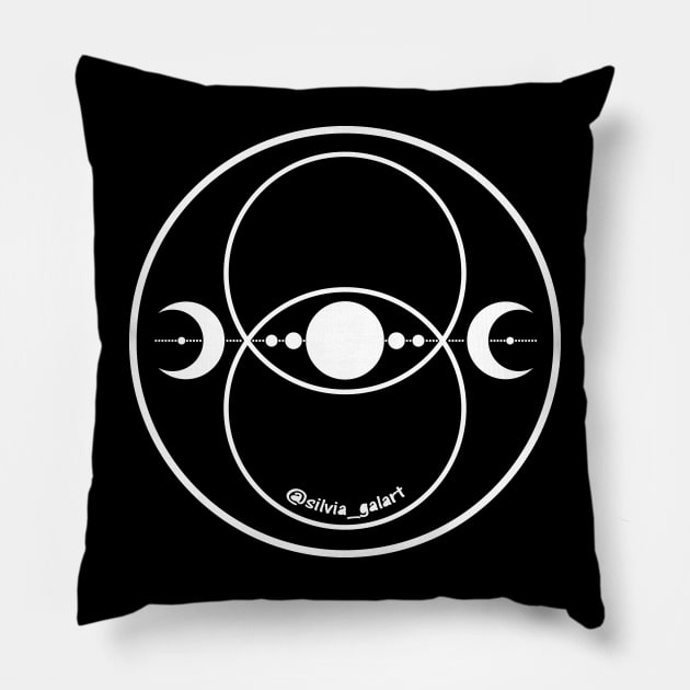 Vesica Piscis White Pillow by GalartCreations