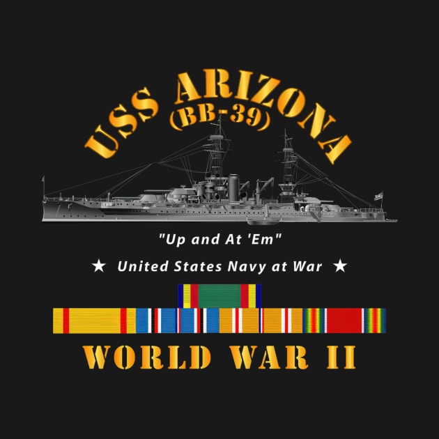 Battleship  USS Arizona WWII w SVC Ribbons by gladbinnacle