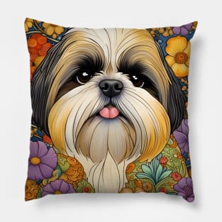 Shih Tzu Dog Lover Design Cute Puppy Pillow