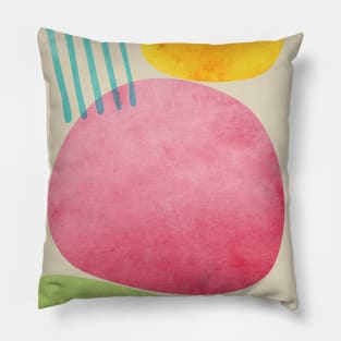 Abstract Geometric Overlap Watercolor Water Sun Shine Oval Acrylic Shapes Painting Pillow