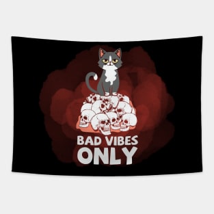Bad Vibes Only [Red] Tapestry