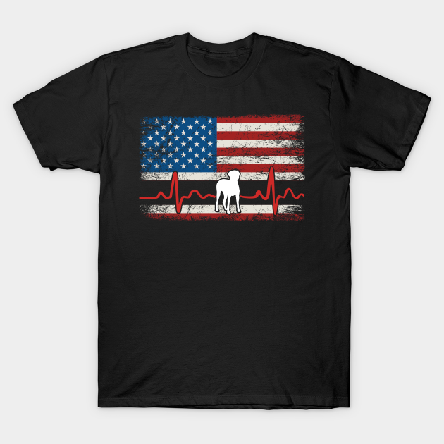 Discover Funny Rhodesian Ridgeback American Flag Heartbeat Dog Lover Gift 4th Of July - Rhodesian Ridgeback - T-Shirt