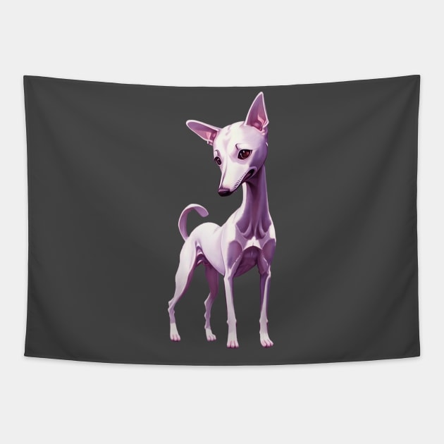 Cute Anime Whippet Dog Tapestry by FurryBallBunny