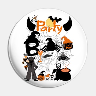 Cat Party Halloween Pin