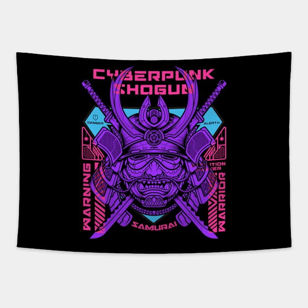 Cyberpunk shogun Tapestry by redwane