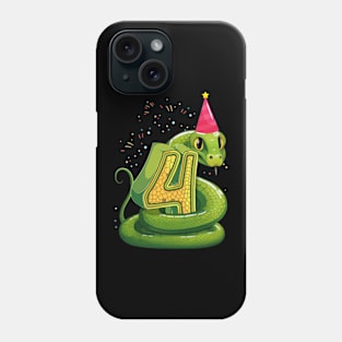 4th birthday snake lover Phone Case