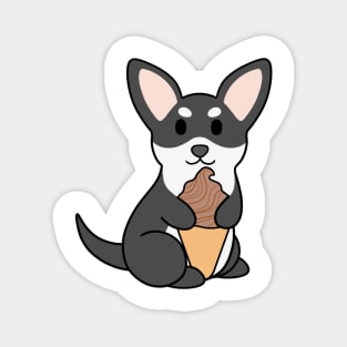 Black and White Chihuahua Ice Cream Chocolate Magnet