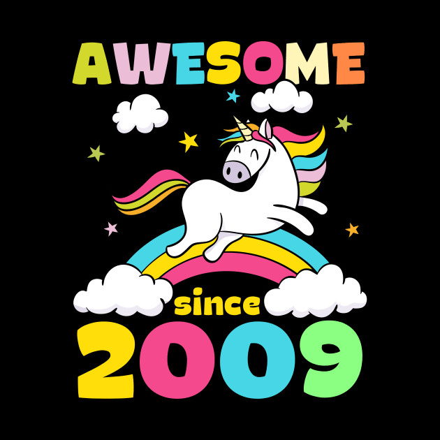 Cute Awesome Unicorn Since 2009 Funny Gift by saugiohoc994