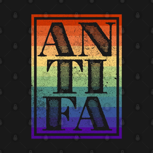 AntiFa Gay Pride Vintage Distressed by Muzehack