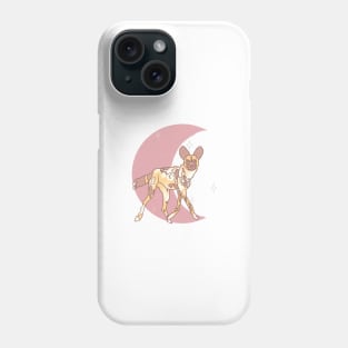 African Painted Dog Crescent - Rose Phone Case