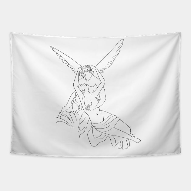 Psyche Revived by Cupid's Kiss Tapestry by Le petit fennec