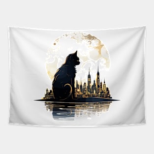 Cat Pet Animal Beauty Nature City Discovery Tapestry