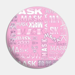 THE MASK TYPOGRAPHY DESIGN FOR 2020 IN WHITE TEXT BLUSH PINK BACKGROUND Pin