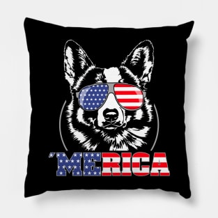 Welsh Corgi American Flag Merica patriotic dog Pillow